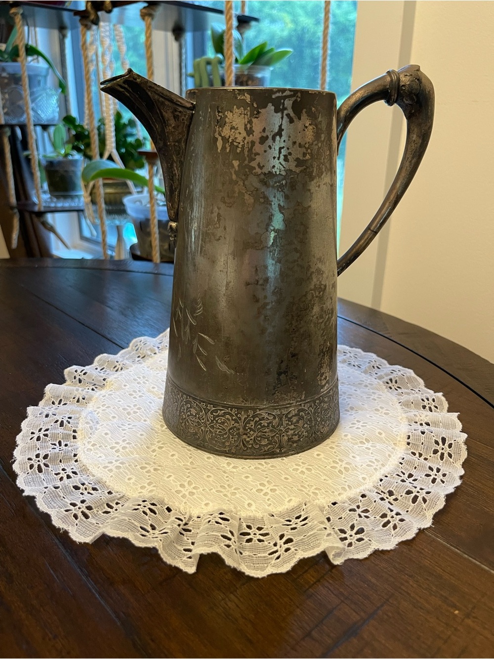 Antique Silver-plated Pitcher Decorative Vase